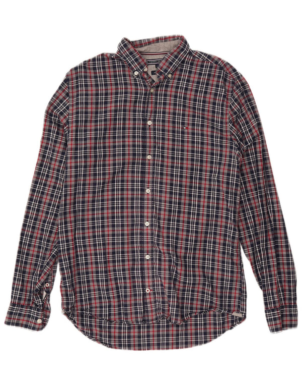 Camisa de hombre TOMMY HILFIGER Medium Navy Blue Check Cotton