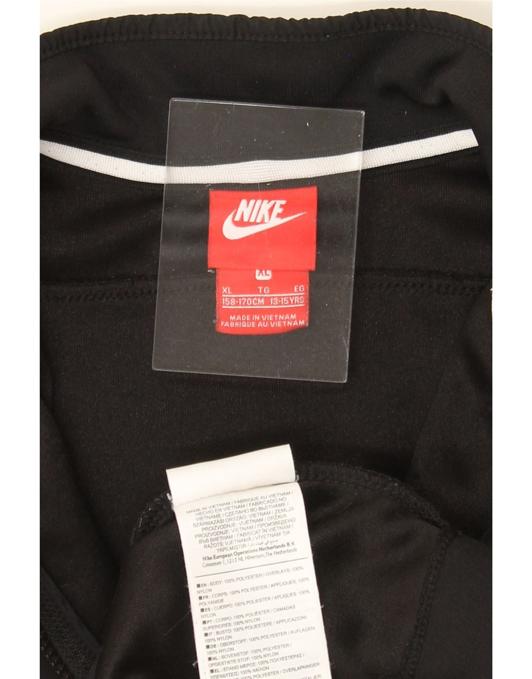 NIKE Boys Graphic Zip Neck Pullover Tracksuit Top 13-14 Years XL Black Vintage Nike and Second-Hand Nike from Messina Hembry 
