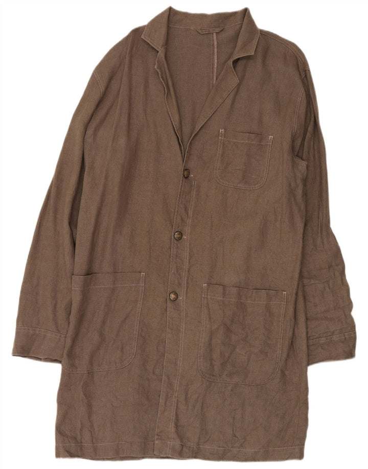 Zara Chaqueta tipo blazer larga con 3 botones para hombre UK 40 Large Brown