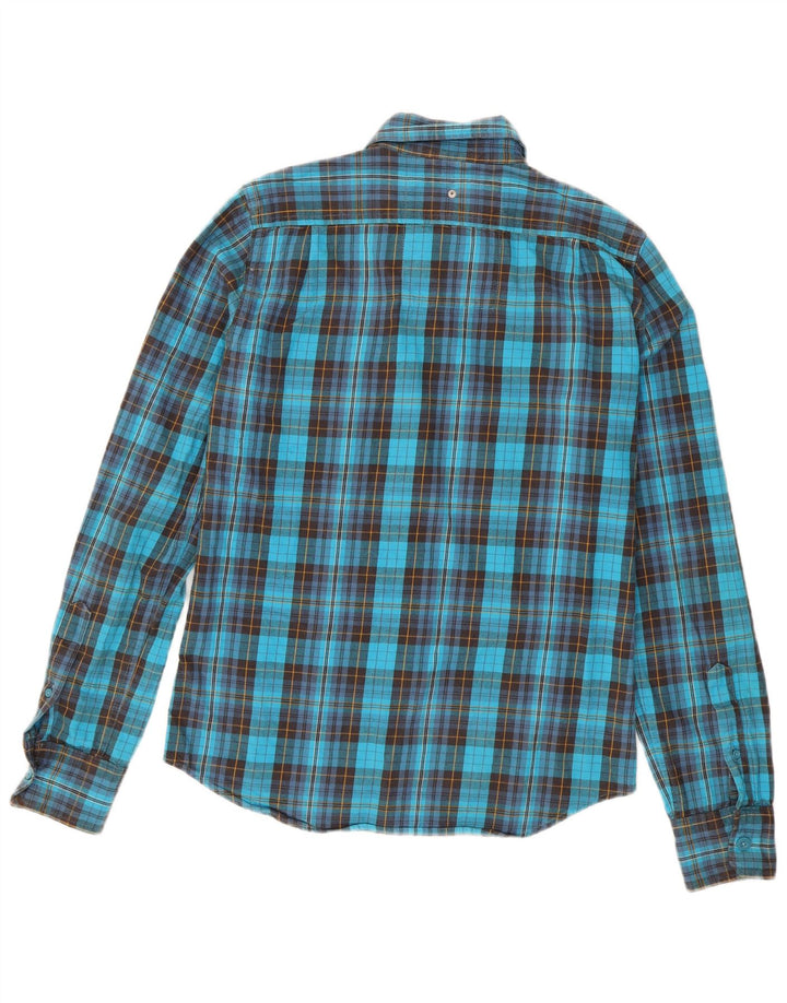 Superdry Camisa De Franela De Algodón A Cuadros Azul Medio
