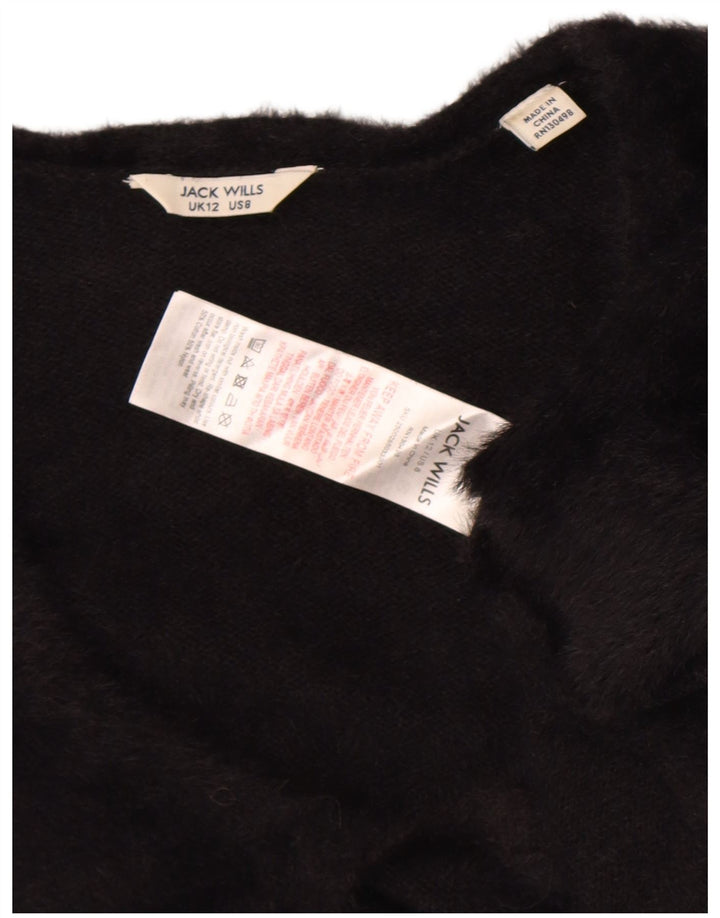 Jack Wills Jersey Bolero para Mujer UK 12 Mediano Algodón Negro