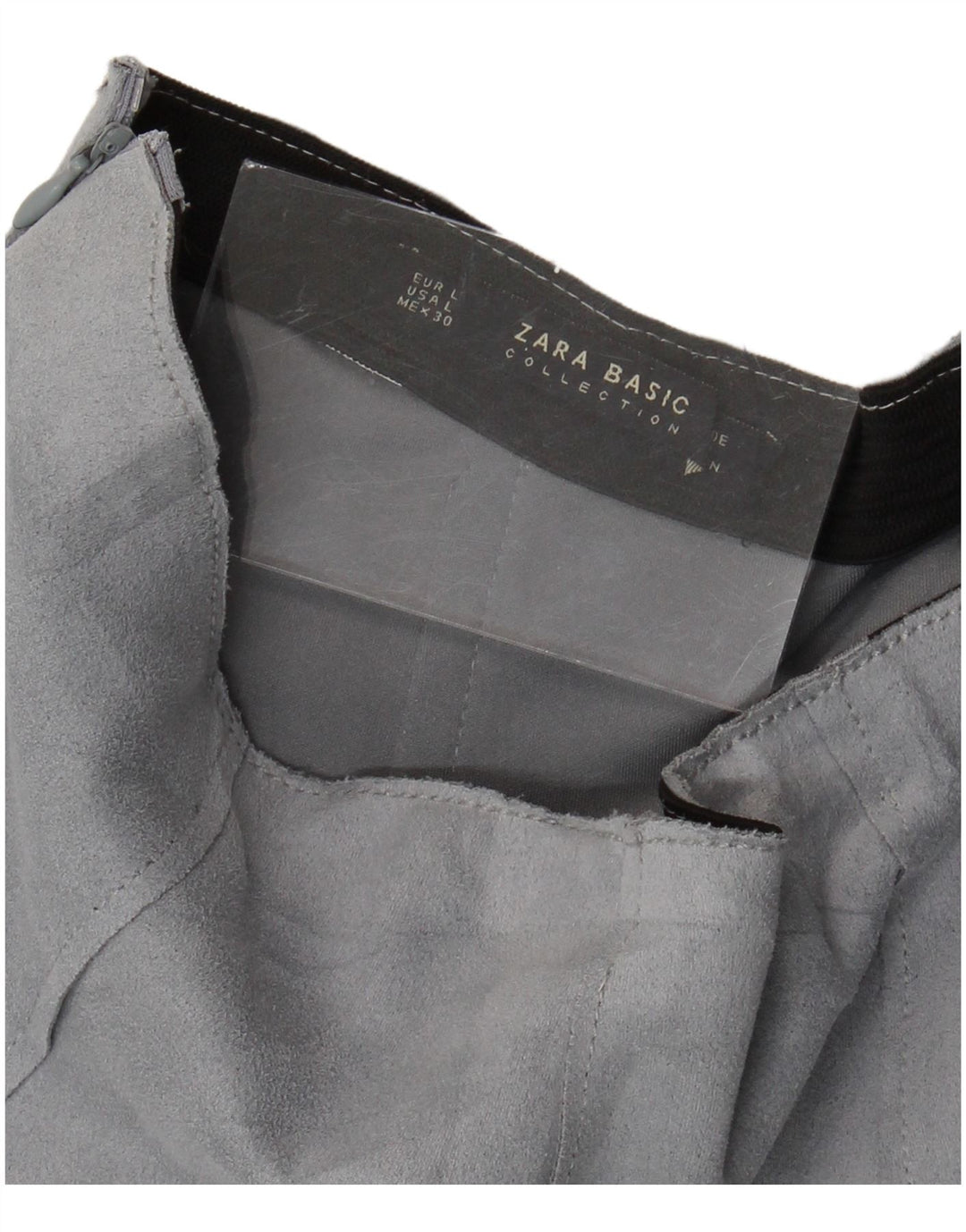 Zara Mujer Falda De Ante Grande W30 Azul