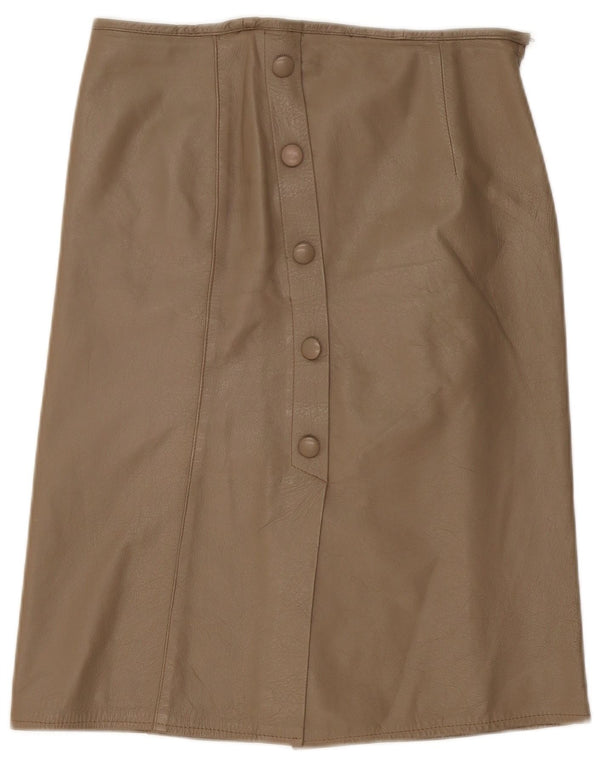 Vintage Mujer Falda Midi W34 Grande Beige