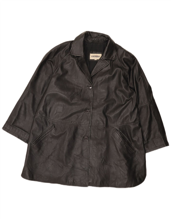 Chaqueta De Cuero Mujer Conbipel IT 44 Mediana Cuero Negro