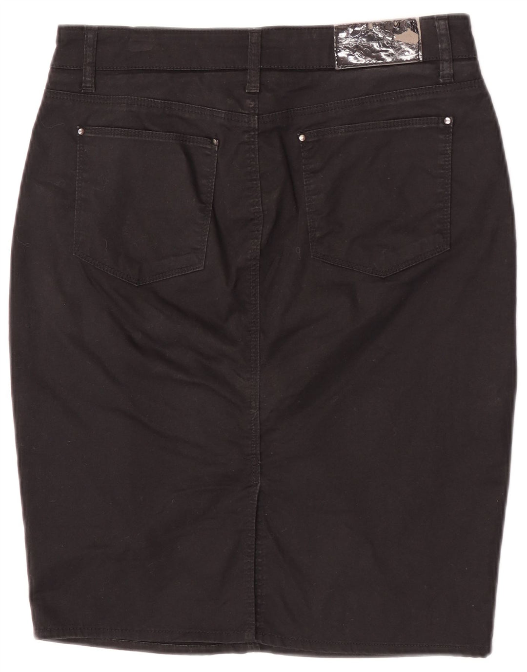 Zara Falda Lápiz Mujer EU 40 Mediano W30 Algodón Negro