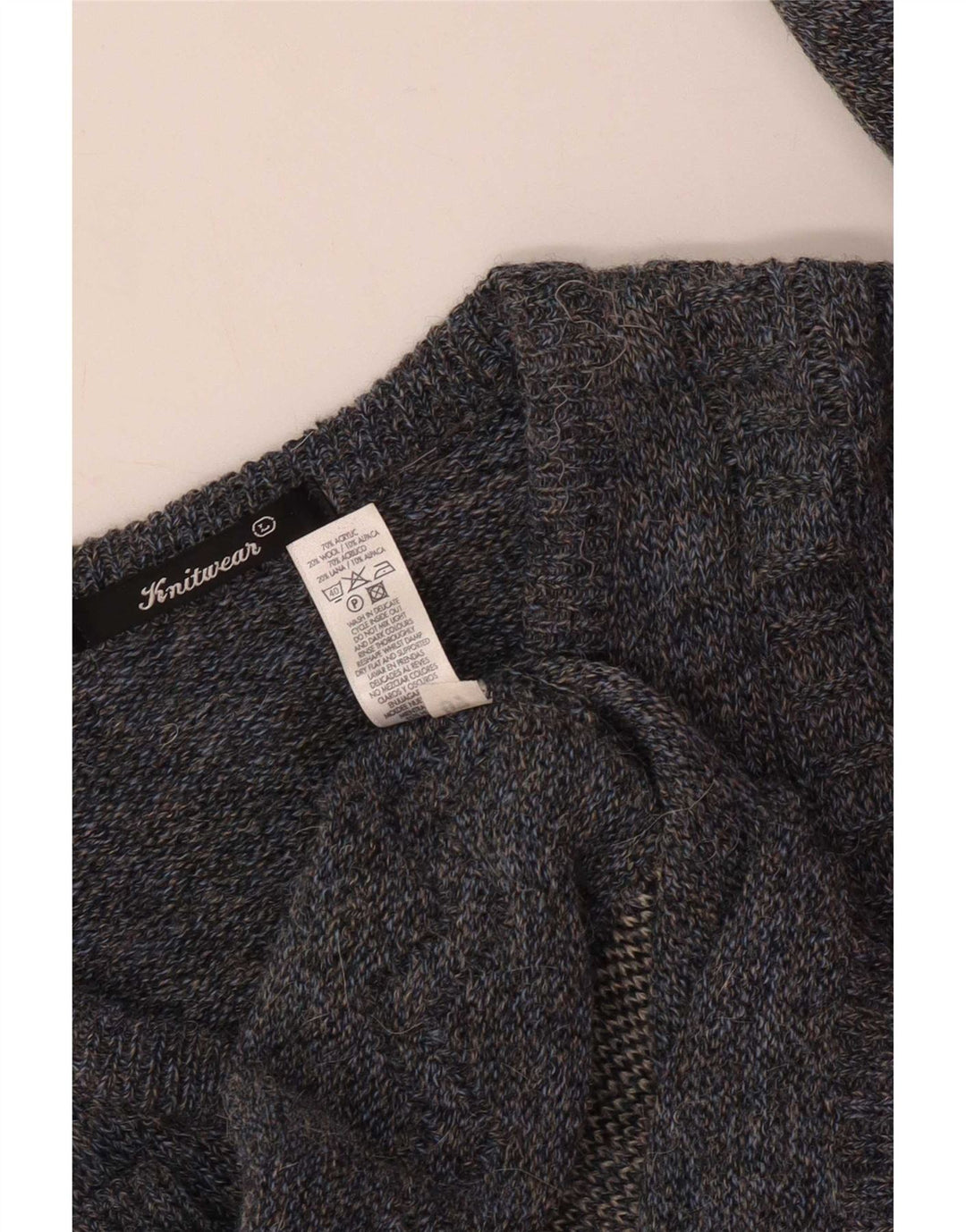 St. Bernard - Jersey para hombre con cuello en V, acrílico geométrico, color azul grande