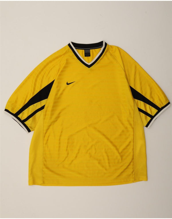 Nike Camiseta para hombre UK 47/48 2XL Amarillo Colorblock Poliéster