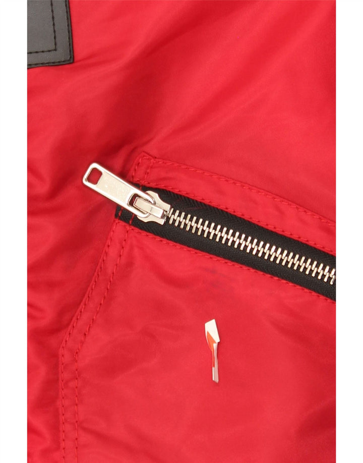 Zara Mens Bomber Jacket UK 36 Small Rojo Colorblock Nylon