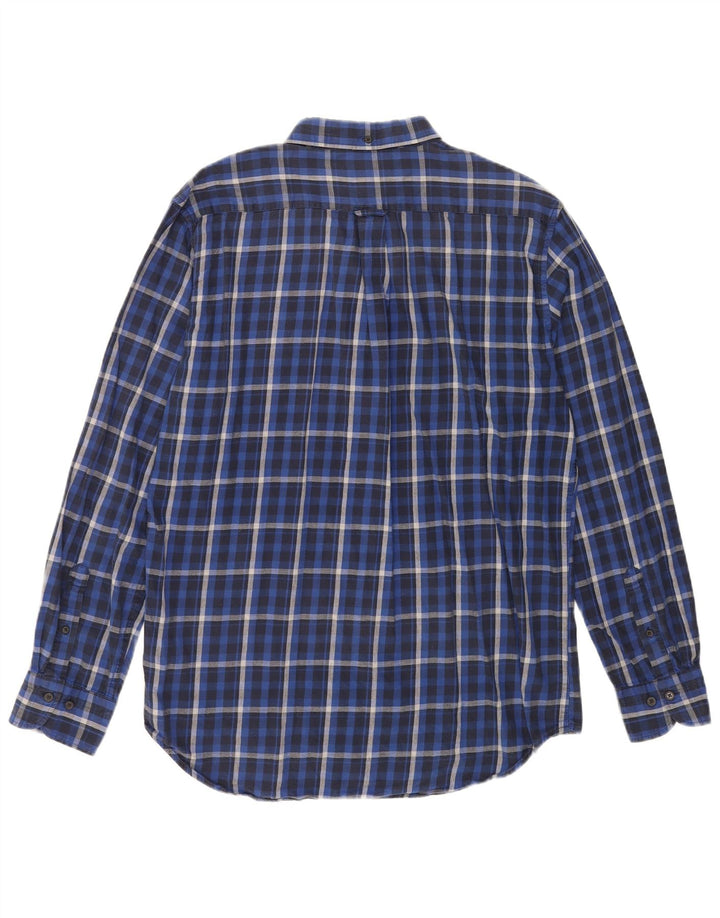 Camisa Gant de corte regular para hombre, talla 41/42 16 1/2, algodón a cuadros azul grande