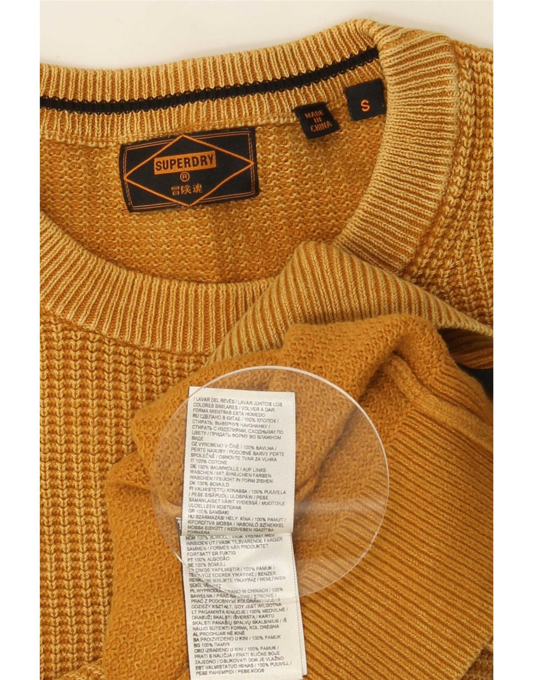 Superdry Jersey De Cuello Redondo Para Hombre De Algodón Amarillo Pequeño