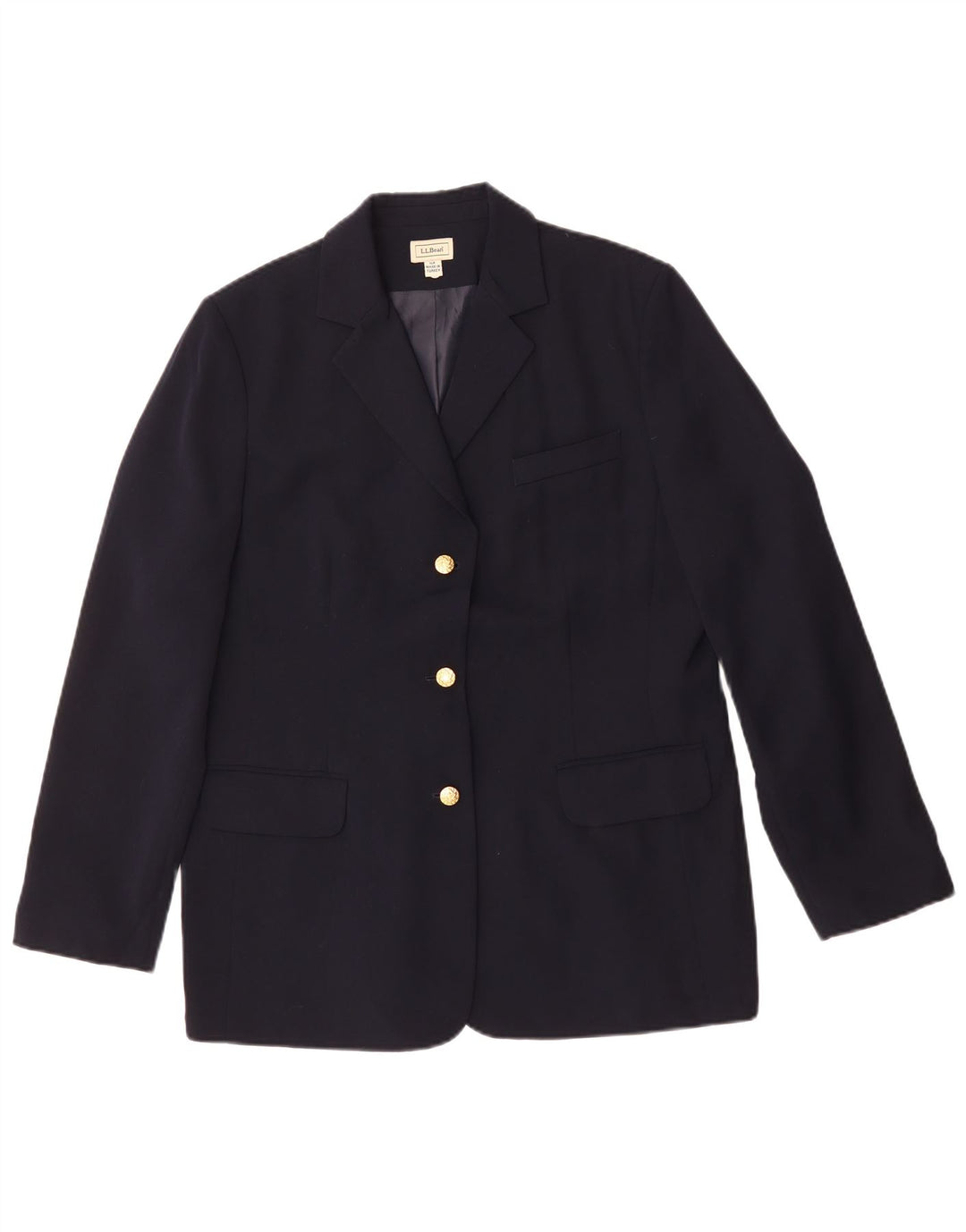 L.L.Bean Chaqueta Blazer de Ajuste Regular para Mujer US 14 XL Poliéster Azul Marino