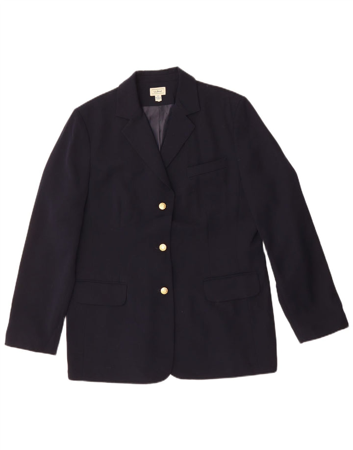 L.L.Bean Chaqueta Blazer de Ajuste Regular para Mujer US 14 XL Poliéster Azul Marino