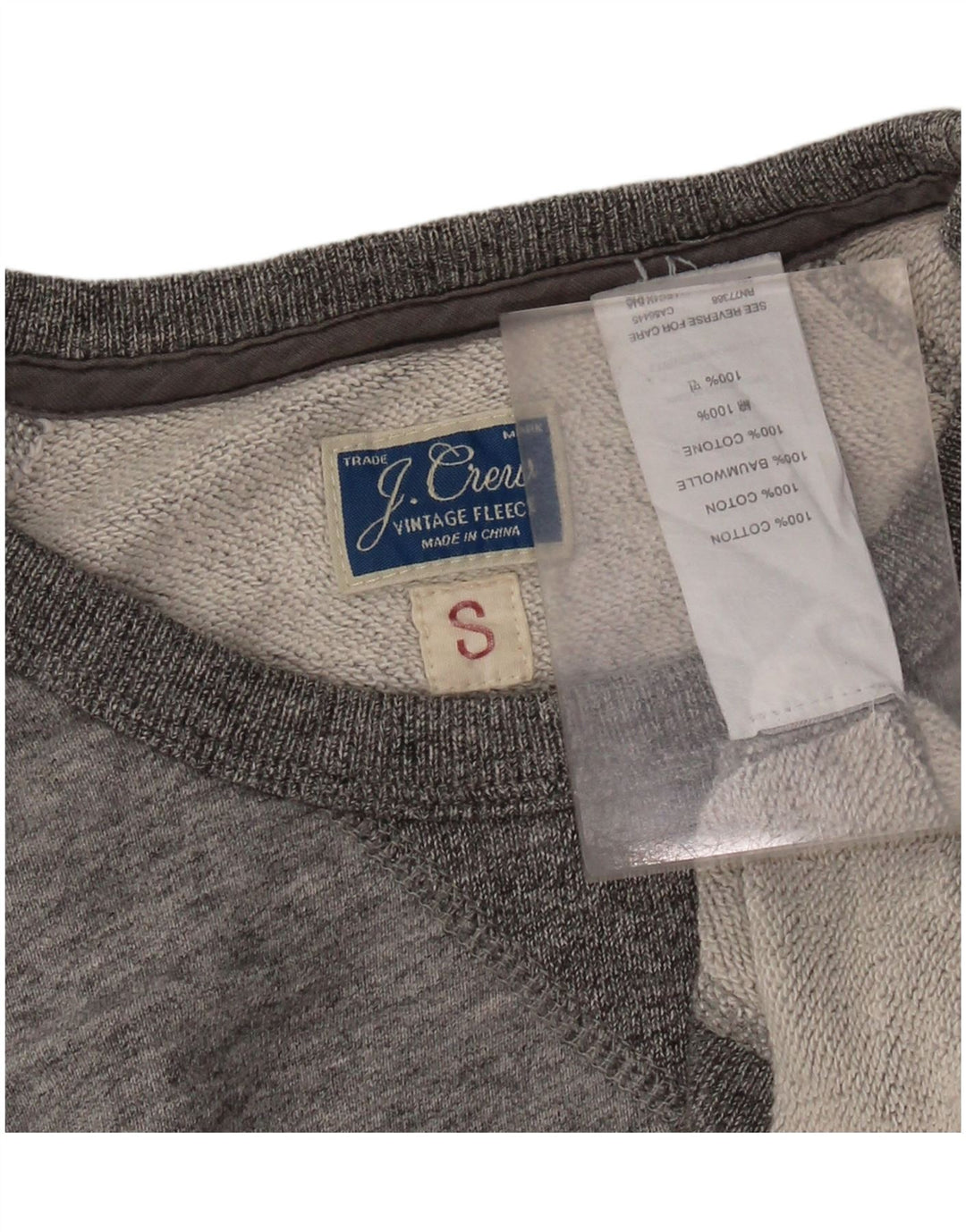 J. CREW Sudadera extragrande para mujer, talla 10, algodón gris pequeño