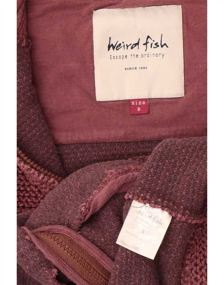 Weird Fish Mujer Chándal Top Chaqueta UK 8 Small Rosa Algodón