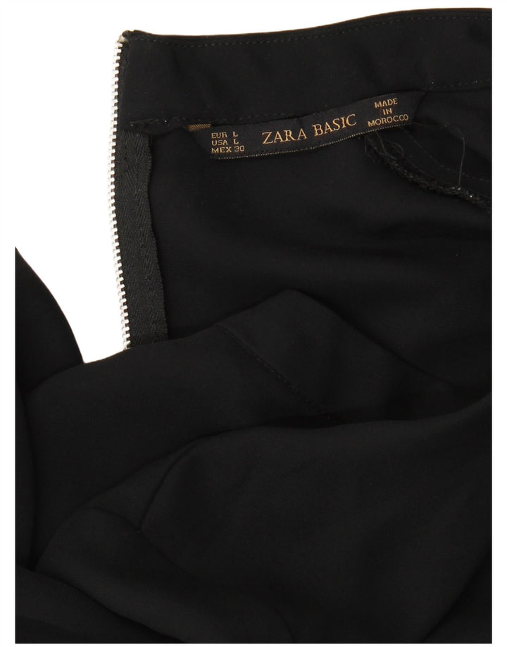 Zara Mujer Blusa Manga 3/4 Top UK 44 Grande Negro