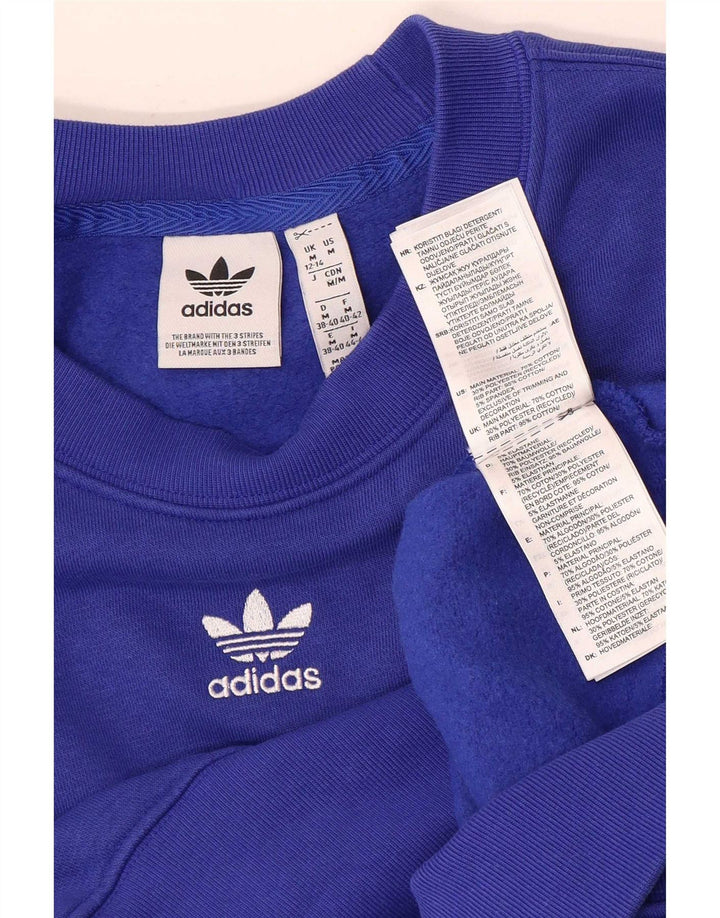 Adidas - Sudadera extragrande para mujer, talla 12/14, algodón azul medio