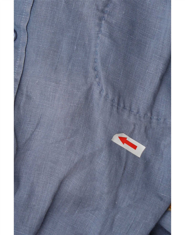 Camisa Hugo Boss Hombre Manga Corta XL Algodón Azul
