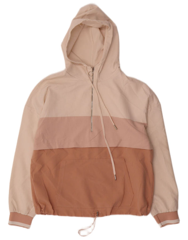 Zara Mujer Chaqueta Anorak Con Capucha UK 10 Small Multicolor Colorblock