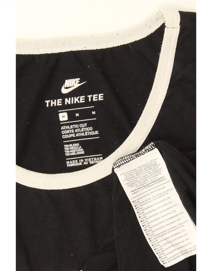 Nike Camiseta sin mangas con gráfico de corte atlético para hombre Poliéster negro mediano