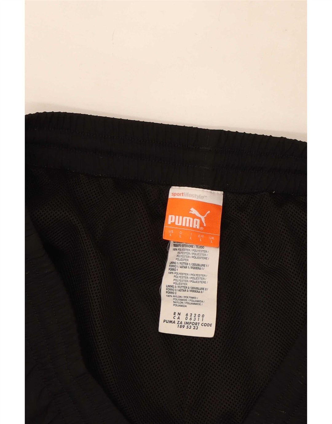 Puma Pantalones De Chándal Para Hombre Grande Negro Colorblock Poliéster