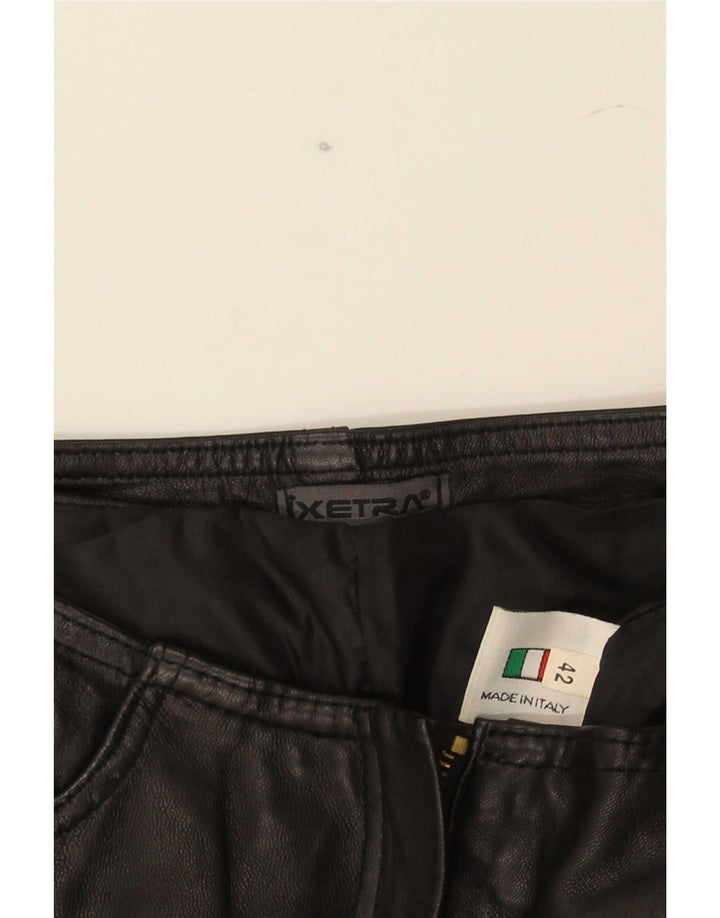 XETRA Pantalones de cuero con corte de bota para mujer IT 42 Medium W28 L32 Negro