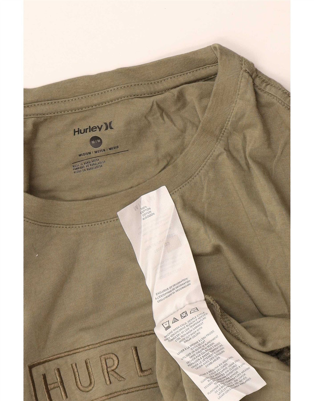 Hurley Camiseta Gráfica Para Hombre Top Medium Khaki Algodón