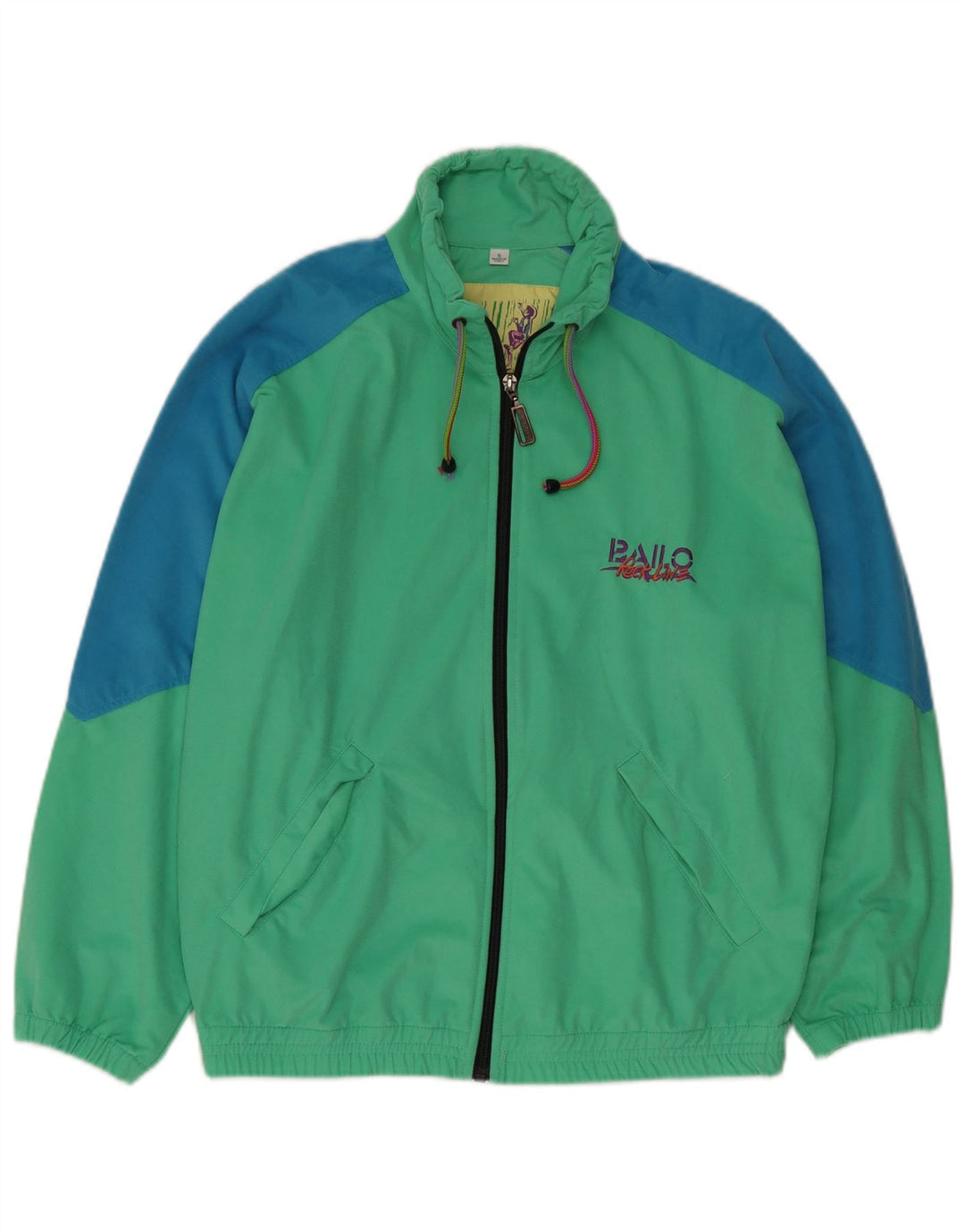 BAILO Chaqueta de chándal con gráfico para hombre, color verde pequeño, color block