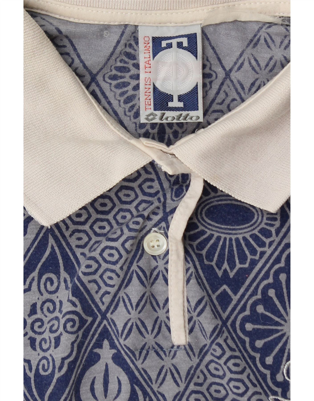 LOTTO Polo sin mangas para mujer UK 42 Azul medio Geométrico