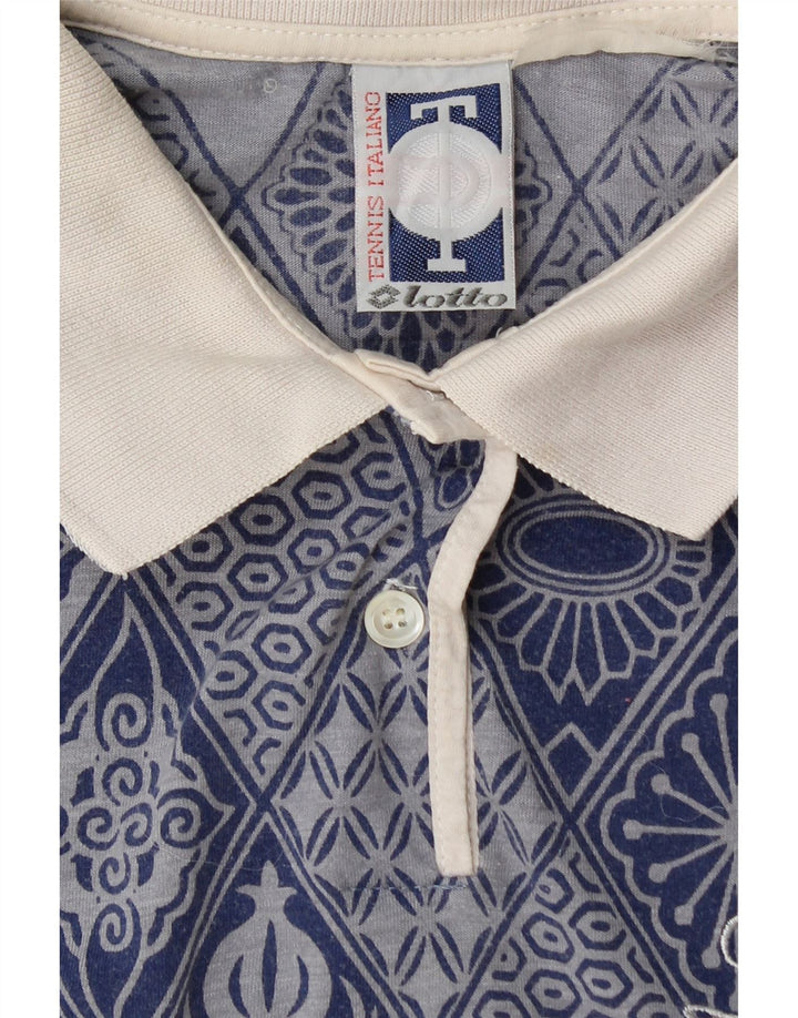 LOTTO Polo sin mangas para mujer UK 42 Azul medio Geométrico