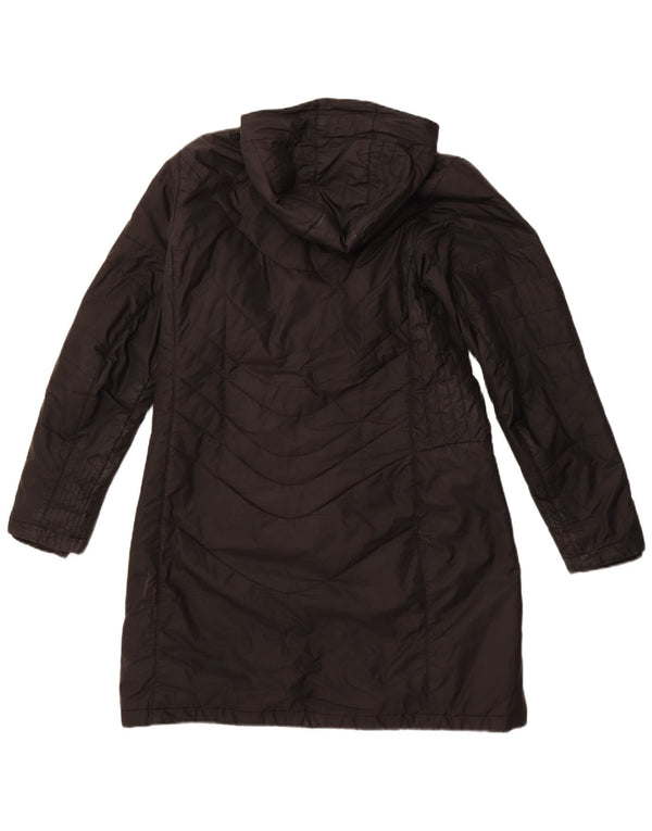 JACK WOLFSKIN Abrigo acolchado con capucha para mujer UK 46 Grande Poliéster negro
