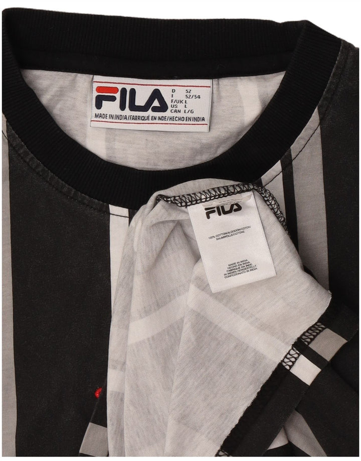 Fila Camiseta Hombre Top Large Gris Rayas Algodón