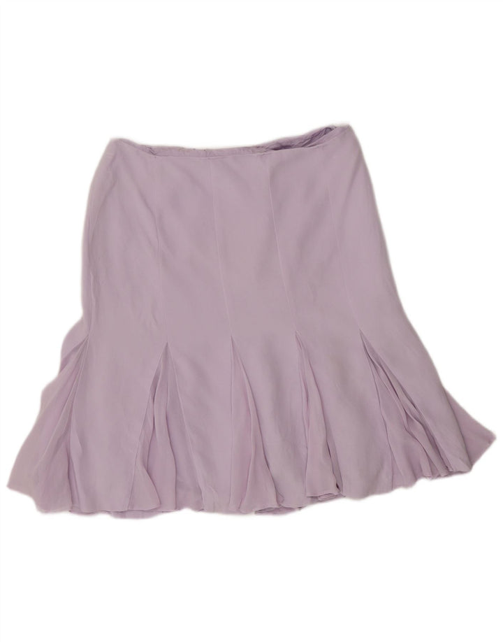 Luisa Spagnoli Falda con volantes para mujer IT 44 Medium W30 Seda morada
