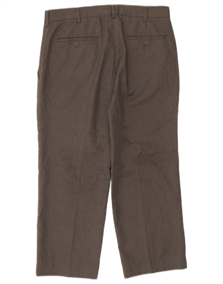 Farah Mens Pantalones Cortos Rectos W32 L24 Gris Poliéster A Rayas