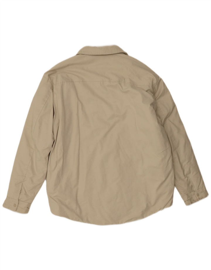 Zara Mens Bomber Jacket UK 40 Large Beige Poliéster