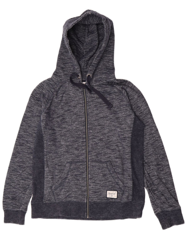 Animal - Sudadera con capucha y cremallera para mujer (talla 40), algodón moteado en azul marino mediano