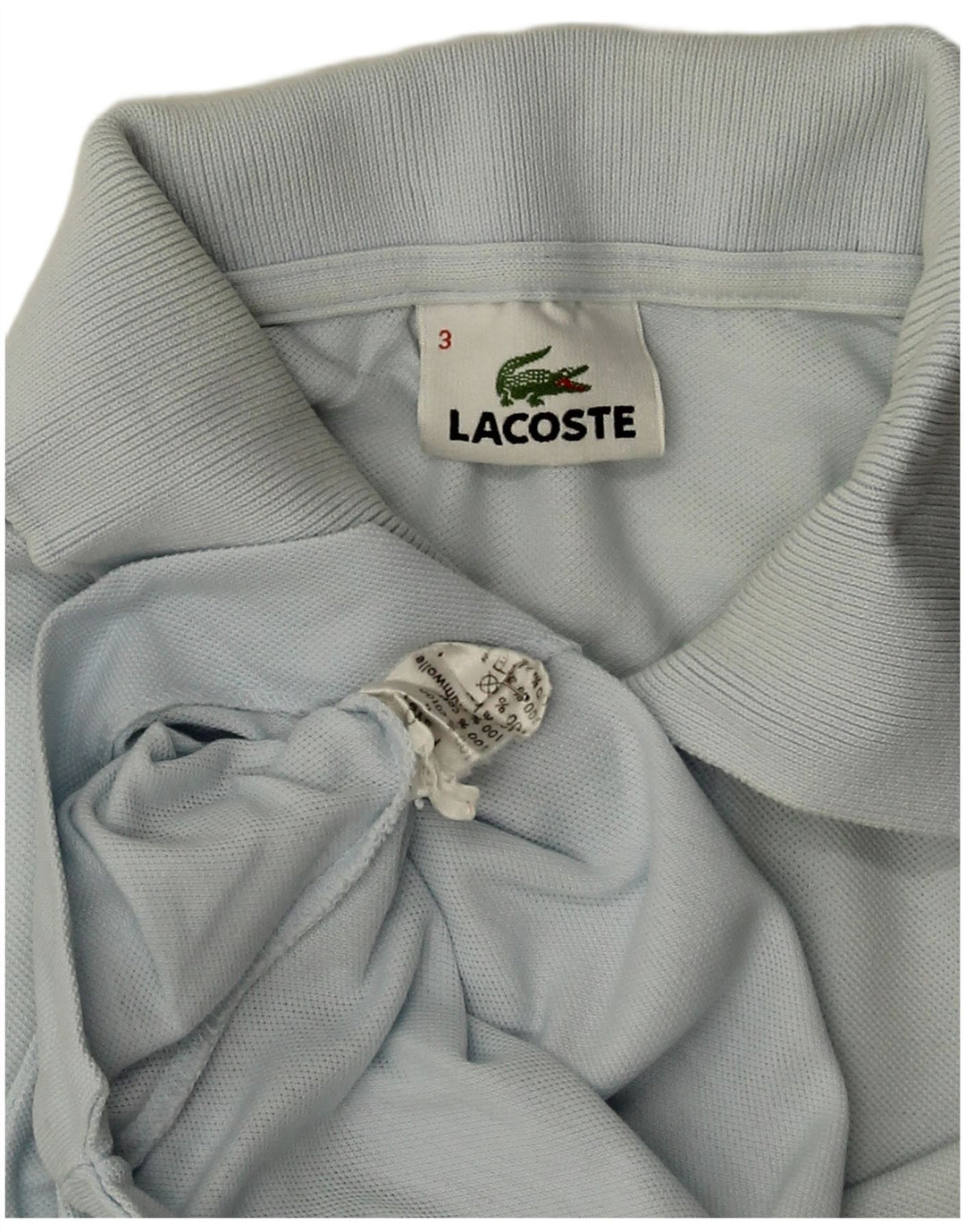 LACOSTE Polo para hombre talla 3 pequeño algodón azul