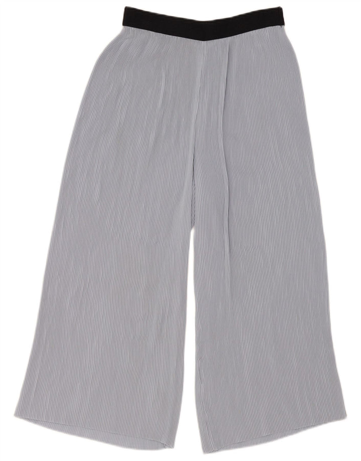 Zara Mujer Cullotes Capri Pantalón Pequeño W26 L22 Poliéster Azul