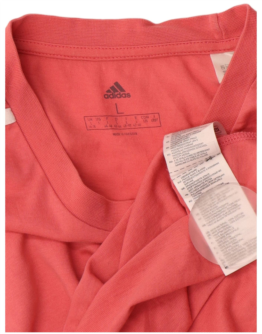 ADIDAS Camiseta Mujer Top UK 16/18 Grande Rosa Algodón