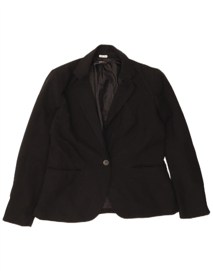 Zara Chaqueta Blazer De 1 Botón Para Mujer EU 42 Grande Negro