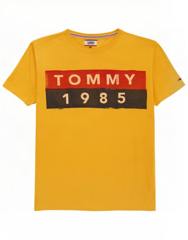 Tommy Hilfiger Camiseta gráfica para hombre Top XL Algodón amarillo