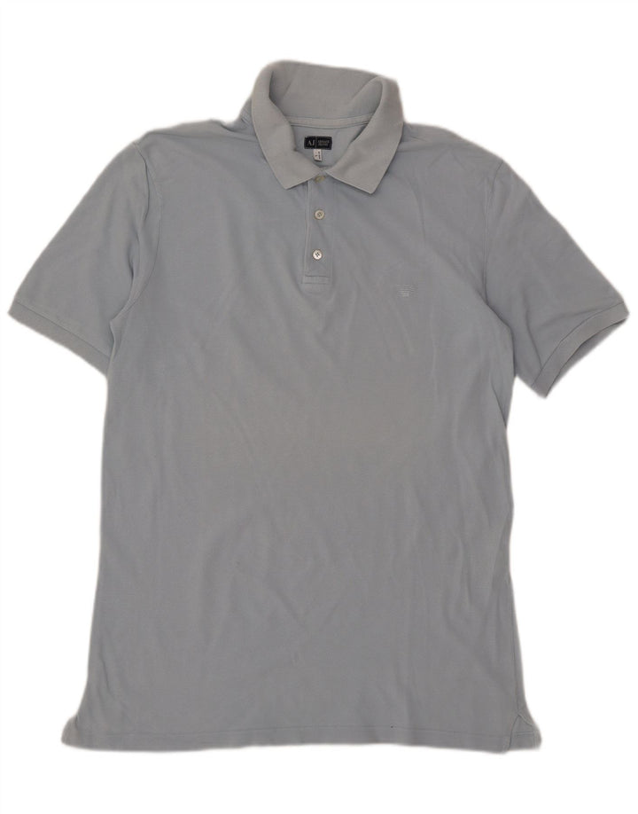 Armani Polo Hombre Grande Azul Algodón