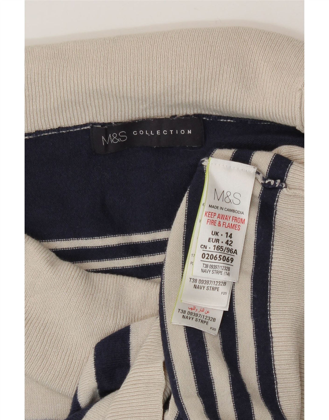Marks & Spencer Suéter tipo jersey con cuello vuelto para mujer UK 44 Grande Azul marino