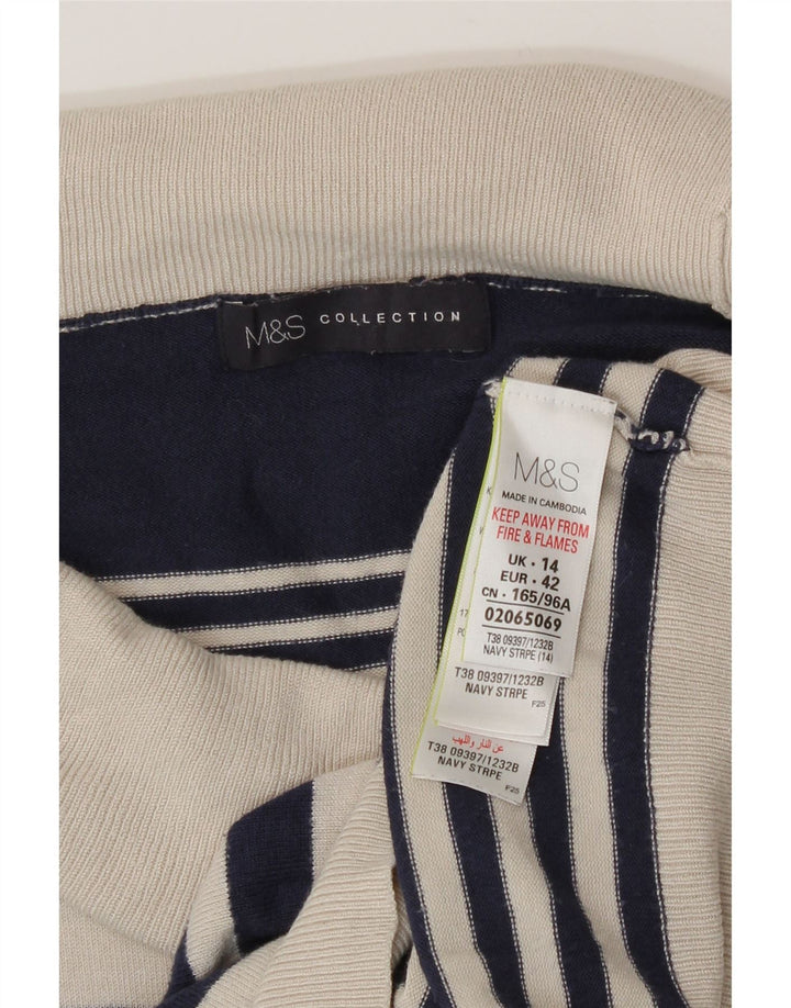 Marks & Spencer Suéter tipo jersey con cuello vuelto para mujer UK 44 Grande Azul marino