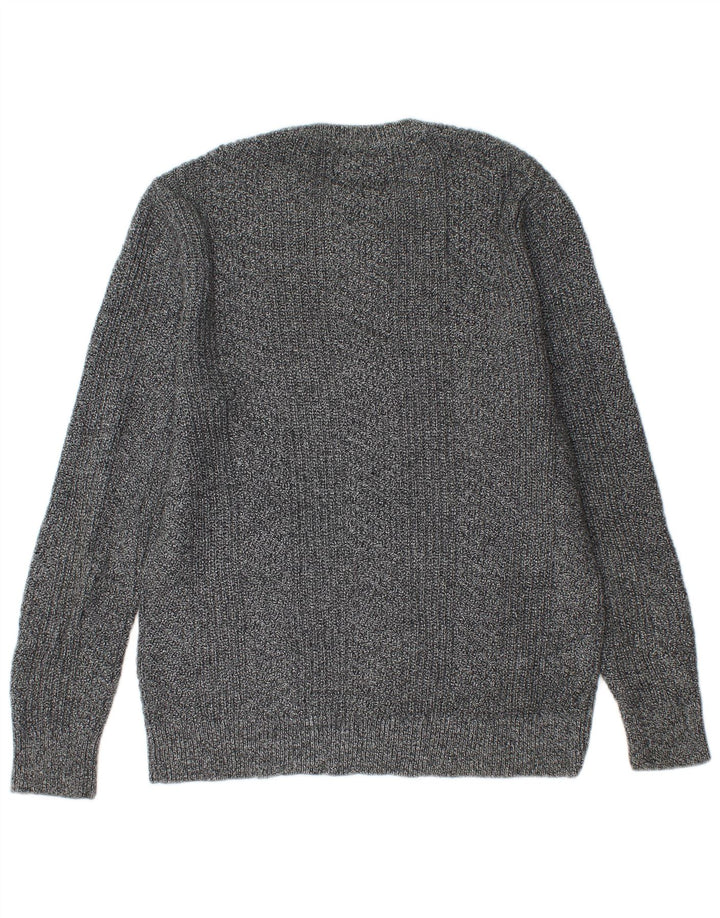 BONOBOS Jersey de cuello redondo para hombre de algodón moteado gris medio