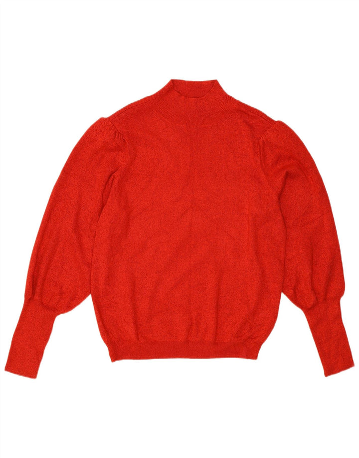 Marks & Spencer Jersey con Cuello Alto para Mujer UK 40 Viscosa Roja Mediana