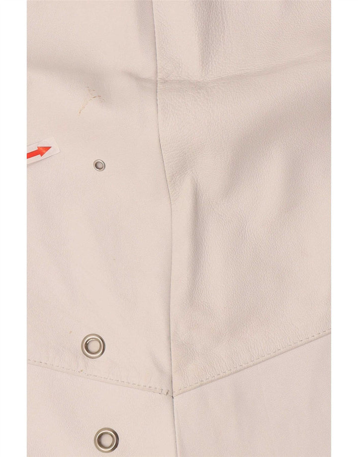 Falda de cuero vintage para mujer W36 XL Blanco