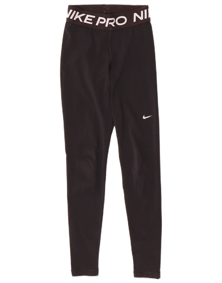 NIKE Leggings Dri Fit Graphic para Mujer UK 6 XS Negro