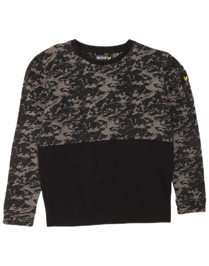 LYLE & SCOTT Sudadera para niño - Jersey - 12-13 años - Algodón de camuflaje negro