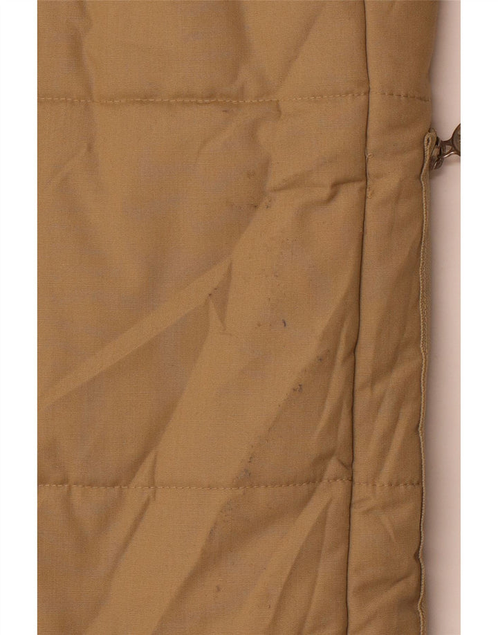 Vintage hombres acolchado abrigo Reino Unido 36 pequeño poliéster beige
