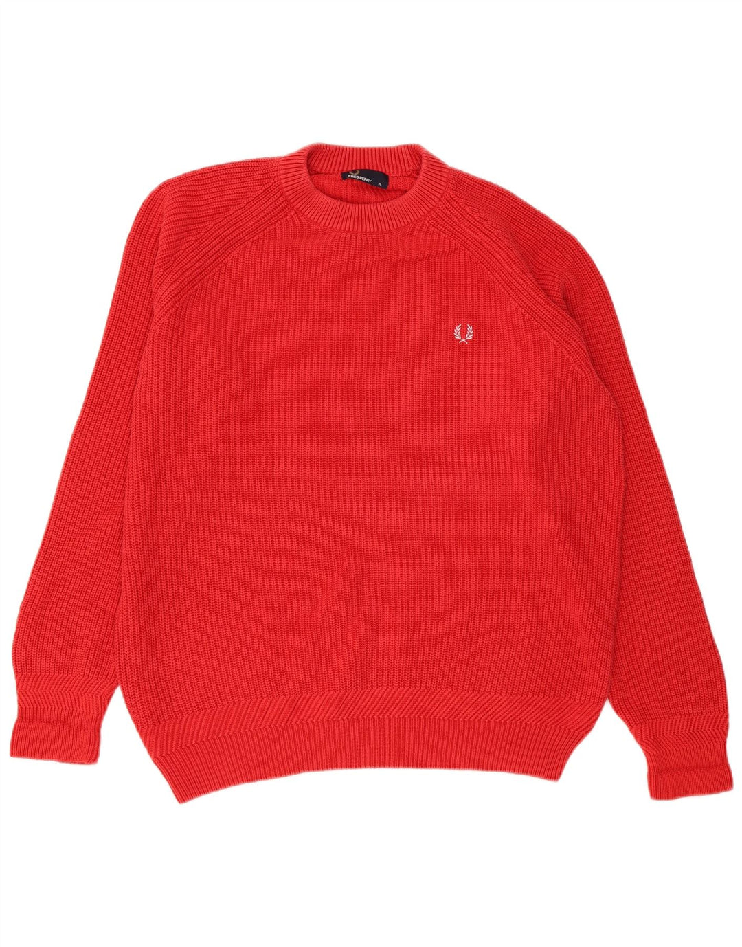 Fred Perry Jersey De Cuello Redondo Para Hombre XL Algodón Rojo